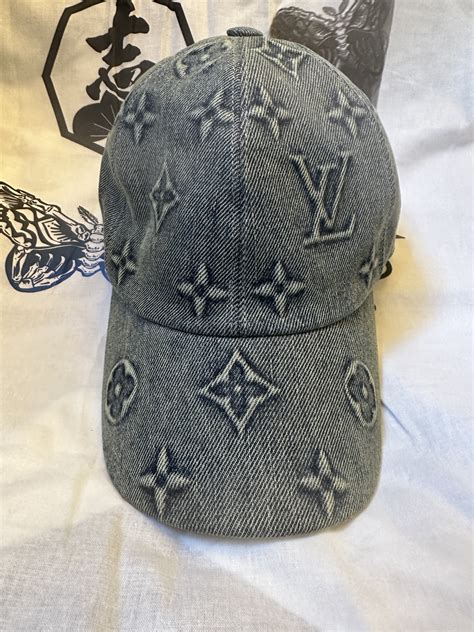 denim lv hat
